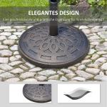 Rund Parasollfot Harts med Bronsfinish för Trädgård Passar Stångdiameter 38-48 Mm Brons 48,5 X 34 Cm 14 Kg