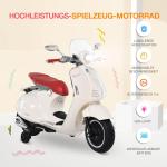 Elektrisk Barnmotorcykel med MP3 Musikbelysning för 3-6 År PP Vit 108 X 49 X 75 Cm