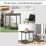 Serveringsvagn för Utomhusbruk, Rullbar Grillvagn med Handdukshållare, Praktisk Avlastningsyta för Trädgård, Natur, 87 x 50 x 80 cm