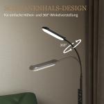 LED Golvlampa med 5 Lägen, Minnesfunktion och Justerbar Ljusstyrka i Stål, Svart