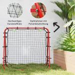 Fotbollsmål Rebounder Röd av Stål för Fotbollsträning Dubbelsidig Kickback Vägg Justerbar 100 x 95 x 90 cm