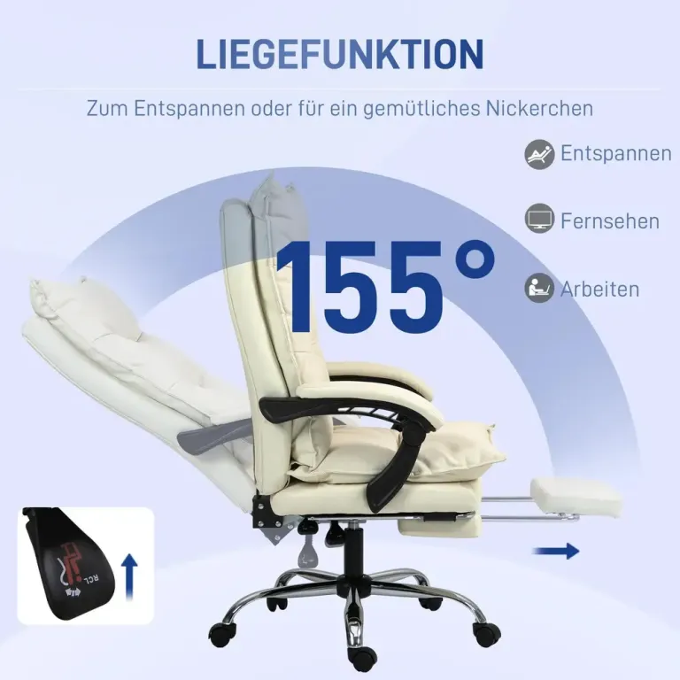 Kontorsstol Beige av Konstläder och Metall