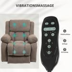 TV-Stol Relaxstol Ljusbrun av Tyg och Metall för Vardagsrum Elektrisk med Ståhjälp och Massagefunktion