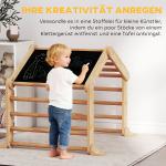 Klätterställning med Rittavla 9 i 1 Natur Trä för Barnrum Stor Aktivitetsleksak med Rutschkana och Stege Montessori Inspirerad Lekplats Inomhus