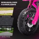 Elektrisk Barnmotorcykel 12V med Träningshjul, Signalhorn och Startljud, 3 km/h, Rosa