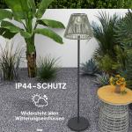 Solar Golvlampa Rottinglampa med Ljussensor Natur av Rotting för Trädgård och Balkong Boho Stil Lampa med 25 LED Ø 33 x 135 cm