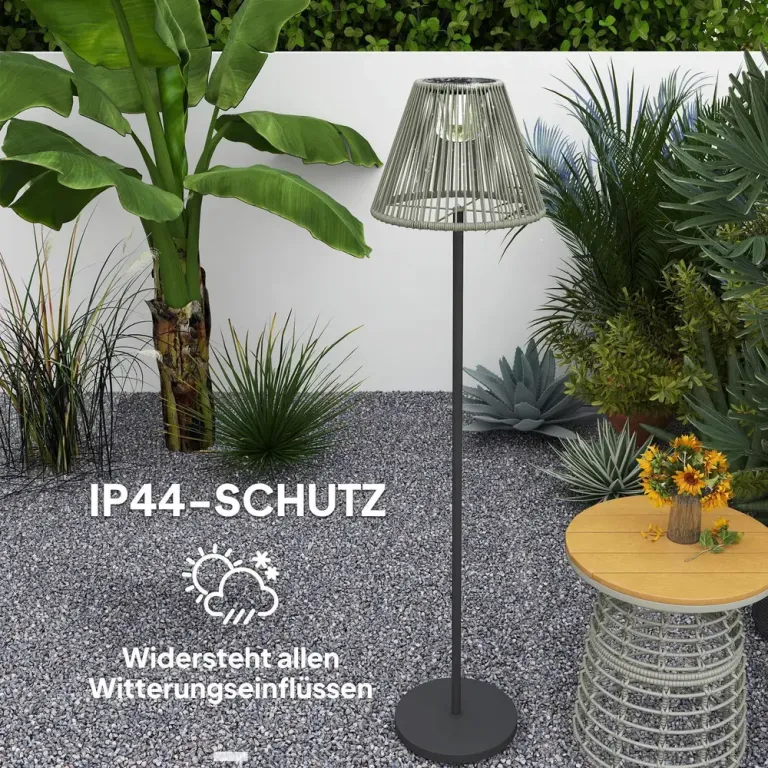 Solar Golvlampa Rottinglampa med Ljussensor 33 x 135 cm