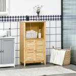 Badrumsskåp Stående Hylla Bambu Öppen Hylla för Badrum och Förvaring Naturlig 50 X 25,5 X 92 Cm
