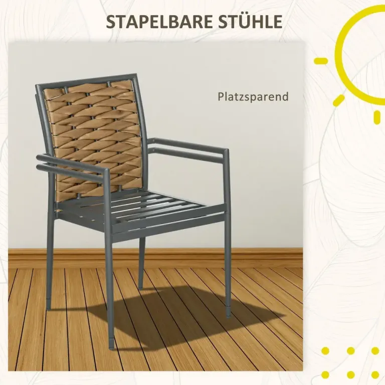 Trädgårdsstolar Balkongstolar Svart av Stål 57 x 58 x 87 cm