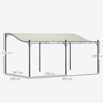 Påbyggnadspaviljong Pergola Med Tak, Vattenavvisande Paviljongtak, Fristående Trädgårdspaviljong, Uteplatspaviljongtak, Solskydd För Altan, Trädgård, Ca. 3X5X2,5 M Krämvit