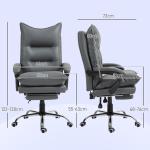 Kontorsstol Chefsstol Mörkgrå av Tyg och Metall för Kontor Ergonomisk med Liggfunktion och Fotstöd 135 kg