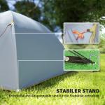 Campingtält för 4 Personer, Vattentätt Tunneltält med 2 Dörrar och Packpåse, Ljusblått, 3,45x2,4x1,3 m