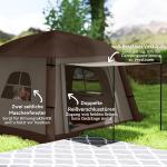 Campingtält Uppblåsbart Tält för 1-2 Personer Beige av Oxford Tyg för Camping och Glamping Vattentätt Lufttält med Pump