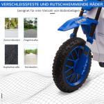 Elmotorcykel för Barn, 45 min Körtid, med Träningshjul, Blå + Vit, 3+, 106,5 x 51,5 x 68 cm
