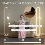 LED Golvlampa med Musiknotdesign, Glasskärm i Metall och Plast, Vit