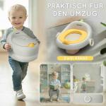 Barnpotta Toalettstol 3-i-1 med Handtag Grå av Plast och Konstläder för Barn 6-72 Månader Avtagbar Potta Kapacitet 50 kg