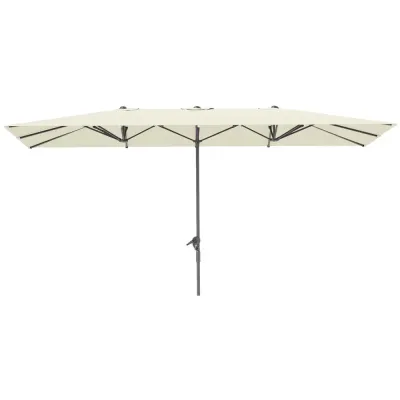 Dubbelparasoll Marknadsparasoll med Vev 451 x 264 cm