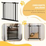 Hundgrind/Husdjursgrind, Metall och Plast, Svart, 74–80 cm