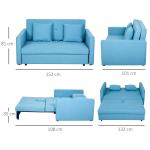 Bäddsoffa 2-i-1 Soffa Svart av Polyester och Metall för Vardagsrum med Justerbart Ryggstöd Avtagbart Överdrag Stabil 65 x 77 x 80 cm