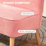 2-sits Soffa, Elegant Scandi Design, Massiv Träram, upp till 150 kg, Rosa, 117 x 56,5 x 77 cm