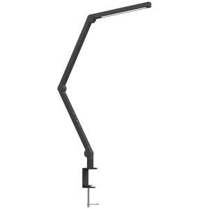 Skrivbordslampa med Klämfäste Svart Metall och Plast för Kontor LED Arbetslampa med Justerbar Arm och Ljusstyrka Ögonvänlig Belysning Modern Design