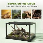 Terrarium 86 Liter Svart Glas och Metall för Reptiler Vivarium med Skjutdörr och Lås Säker Miljö för Ödlor och Insekter 60x45x32 cm
