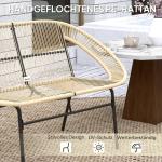 Trädgårdsbänk Parkbänk 2-Sits Khaki av Polyrotting för Balkong och Terrass Väderbeständig Bänk med Ryggstöd 126 x 72 x 83 cm