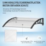 Transparent Entrétak Polykarbonat Modernt Skärmtak för Ytterdörr Släpper igenom Ljus Klar 75 X 100 Cm