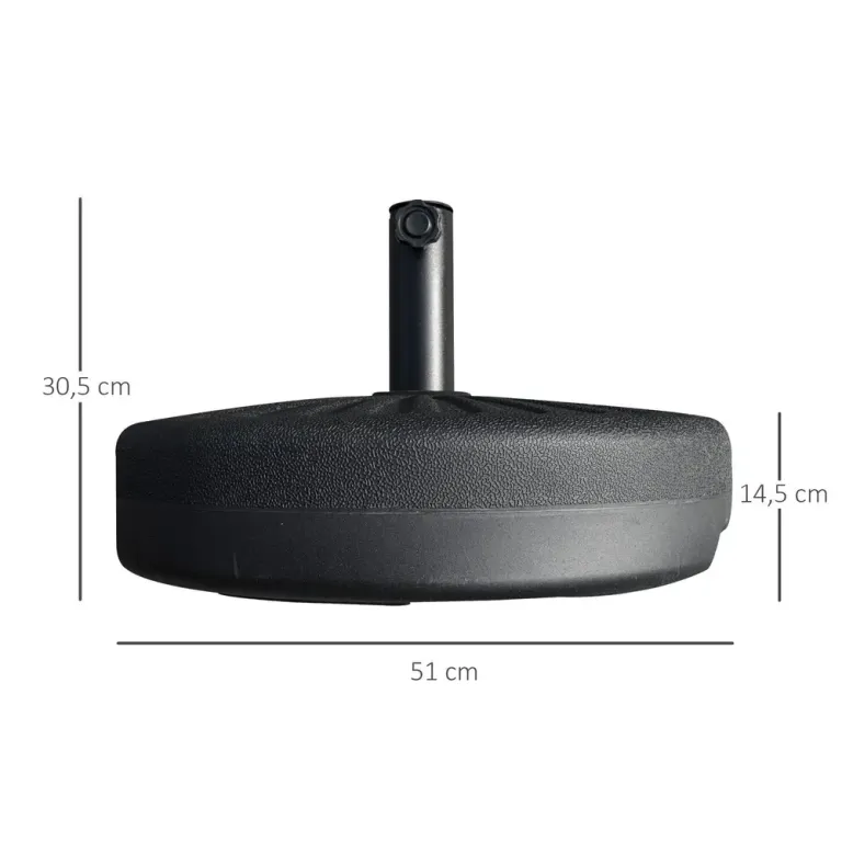 Rund Parasollfot i Cement Parasollstativ 51 cm