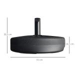 Rund Parasollfot i Cement, Stabilt Paraplystativ för Trädgårdsparasoll, Passar Stångdiameter 38-48 mm, Svart, 51 cm, 22 kg