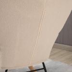 Gungstol i Berberfleece, Bekväm Relaxstol för Sovrum och Barnrum, Mysig Sittplats för Avkoppling, Beige, 71 x 92 x 101 cm