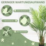 Konstgjord Palm 120 cm, Konstgjord Växt med Plastblad i Kruka för Vardagsrum och Kontor