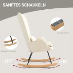 Gungstol Amningsstol med Medar Krämvit av Sammetslook för Sovrum och Vardagsrum Bekväm Fåtölj 120 kg