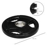 Viktskivor med Handtag 2-Pack, Gummerade Vikter för Skivstång, Skonsamma mot Golv, Svart, 2 x 10 kg