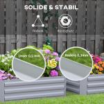 Blomlåda, Set med 2, Öppen Botten, Stålram, Grå, 100 x 100 x 30 cm (per st)