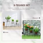 Blomställ i Metall 3-Pack, Dekorativa Växtställ för Krukor, Eleganta Blompallar för Inomhus och Utomhus, Svart, 16 cm