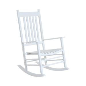 Gungstol Trä med Armstöd Relaxstol Trädgårdsstol för Trädgård och Terrass Vit 69 X 86 X 115 Cm