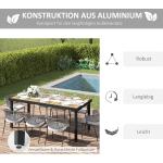 Trädgårdsbord Stabil Natur Svart Aluminium för Trädgård och Altan Matbord för Åtta Personer i Underhållsfri Plast Robust Modell 190 x 90 x 74 cm