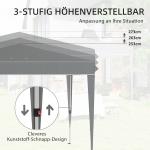 Lusthus Paviljong Pop-Up Partytält Ljusgrå av Polyester och Metall för Trädgård och Camping Vattentåligt Tält med Väska 3 x 3 m