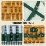 Picknickfodral i Pilträ för 2 Personer med Isolerat Kylfack och Bestickset, Ljusbrun