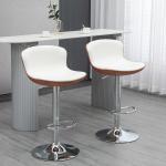 Barstolar 2-pack Prisvärd Cremefärgad Metall för Kök och Bar med Justerbar Höjd och Snurrbar Sits Ergonomisk Design för Hemmet