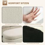Förvaringspall Rund Gräddvit Fleece och Stål för Vardagsrum Sittpuff med Förvaring och Lock Mjuk Klädsel Elegant Design