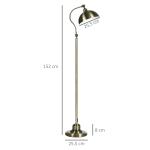 Vintage Golvlampa med Justerbar Vinkel, Mässingsfinish, Brons, 42 x 25,5 x 152 cm