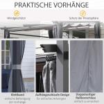 Pergola med Soltak, Modern Trädgårdspaviljong med Sidoväggar, Vattenavvisande Takduk i Polyester, Mörkgrå, 2,97 x 2,95 m