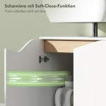 Tvättställsskåp Underskåp Vit MDF för Badrum Soft Close-Dörrar Modern Design Förvaring under Handfat Enkel Montering 60 × 35 × 58 cm