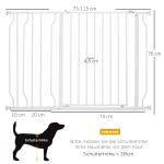 Hundbarriär med Klämfäste, Justerbar Längd, Stål/ABS, Vit, 75–115 x 76 cm