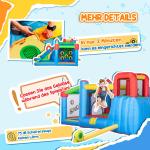Uppblåsbar Vattenpark med Hoppborg, Stort Lekland med Rutschkana och Pool, Rolig Sommarlek för Barn, Flerfärgad, 390 x 300 x 197 cm