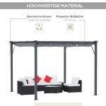 Pergola med Skjutbart Tak, Modern Trädgårdspaviljong i Aluminium, Justerbart Solskydd för Uteplatsen, Kolgrå, 3 x 3 m