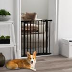 Hundgrind/Husdjursgrind, Metall och Plast, Svart, 74–80 cm
