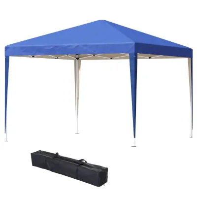 Trädgårdspaviljong Pop-up Partytält Blå av Polyester 3 x 3 m